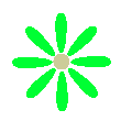 Green, 7 - 14 petals