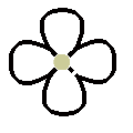 White, 4 petals