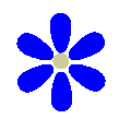 青い色、 6枚の花弁