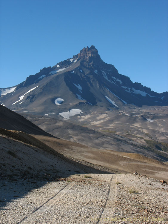 Image of Cerro Castillo, near the Pehuenche Pass and Laguna Maule, at the border with Argentina.