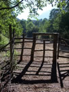 View of the gate to Lircay Reserve (National Park), Vilches, Chile.