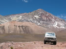 Behind - 6300 m. high Las Tortolas Peak:The car is only at 4100 m.