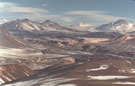 A view of the mountains Ojos de Salado and Cerro Tres Cruces, taken from an altitude of about 5000 m, close to Salar de Pedernales, Chile.