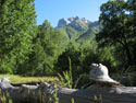 The Dead and the Living:  A photo of a wood clearing with a mountain in the background, and dead tree in the foreground, Radal Siete Tasas, Chile.