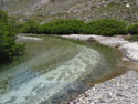 Tranquility:  A view of a calm flowing river with clean water, Radal Siete Tasas National Park.