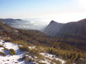 View of El Morillo in winter, Lircay, Vilches, Chile.