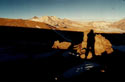We are but Shadows in this World�:  An image of a shadow of a person on a rock with mountain landscape behind, taken near the Salar de Pedernales at an altitude of 5000 m.